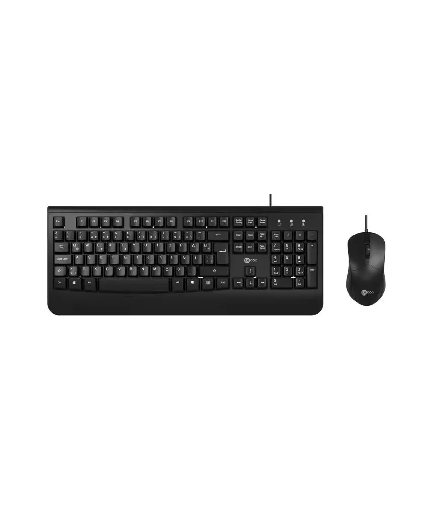 Lecoo CM105 USB Kablolu Türkçe Q Klavye & Mouse Set Siyah