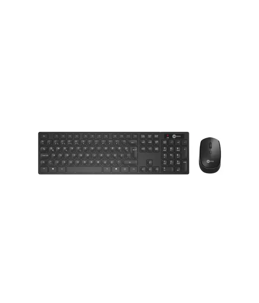 Lecoo KM2001 Kablosuz Türkçe Q Klavye & Mouse Set Siyah