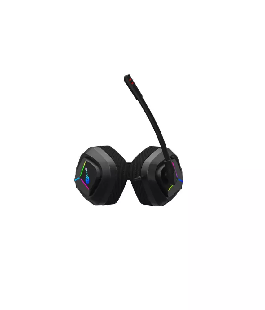 Lecoo HT406 3.5mm Jack + USB Kablolu RGB Aydınlatmalı Kulak Üstü Gaming Kulaklık Siyah