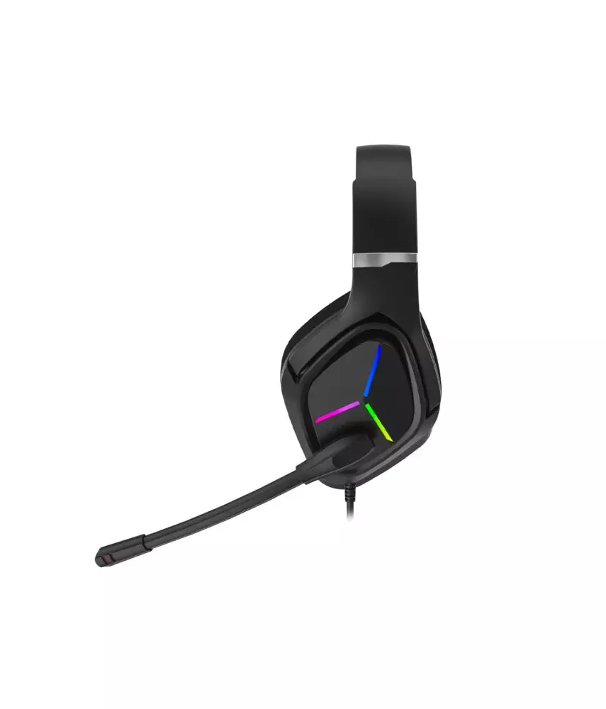 Lecoo HT406 3.5mm Jack + USB Kablolu RGB Aydınlatmalı Kulak Üstü Gaming Kulaklık Siyah