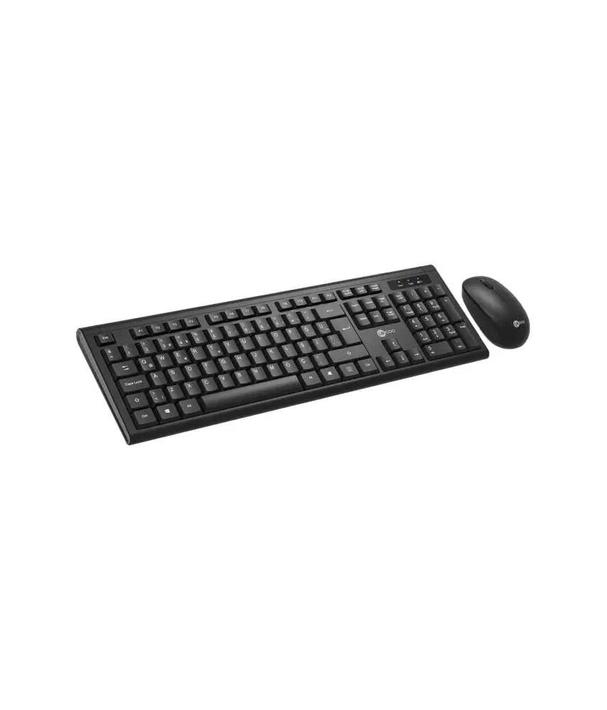 Lecoo KW200 Kablosuz Türkçe Q Klavye & Mouse Set Siyah