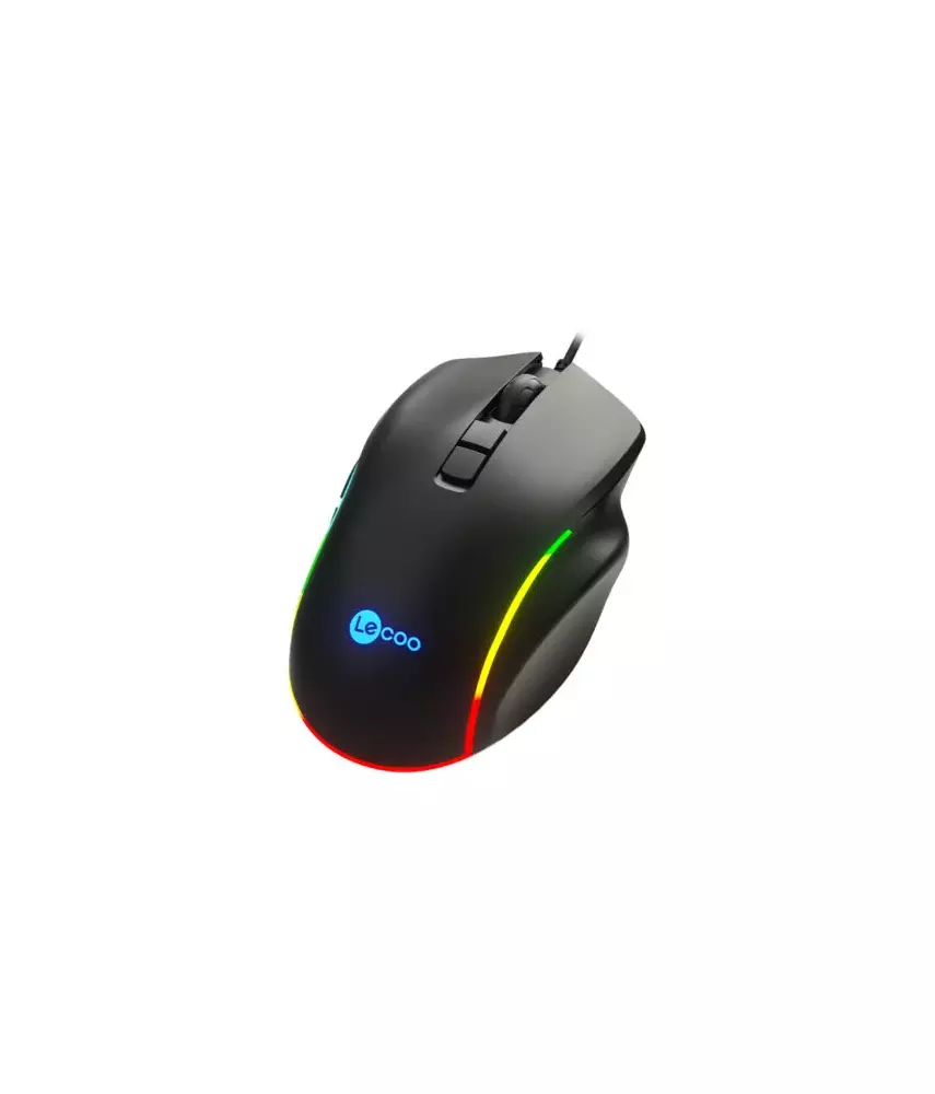 Lecoo MS140 Kablolu 10 Makro Tuşlu RGB LED Aydınlatmalı Gaming Optik Mouse Siyah