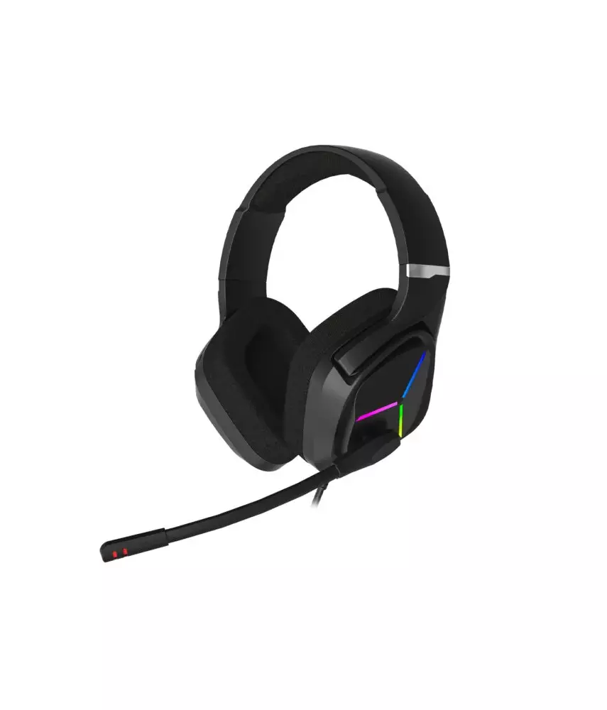 Lecoo HT406 3.5mm Jack + USB Kablolu RGB Aydınlatmalı Kulak Üstü Gaming Kulaklık Siyah