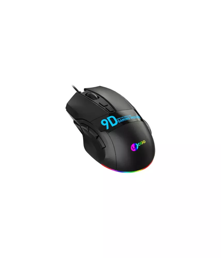 Lecoo MS130 Kablolu 9 Makro Tuşlu RGB LED Aydınlatmalı Gaming Optik Mouse Siyah