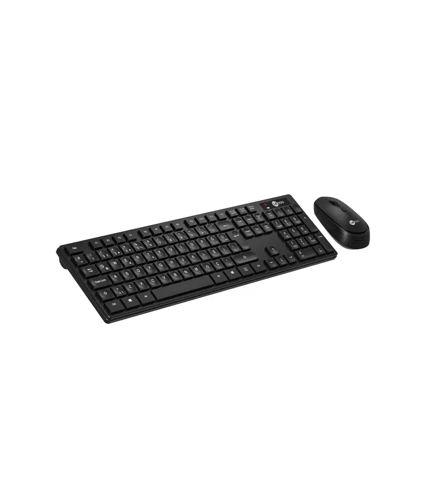 Lecoo KM2001 Kablosuz Türkçe Q Klavye & Mouse Set Siyah