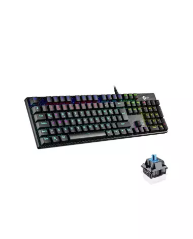Lecoo KG1101 Kablolu Blue Switch RGB LED Aydınlatmalı Makro Tuşlu Gaming Mekanik Türkçe Q Klavye Siyah
